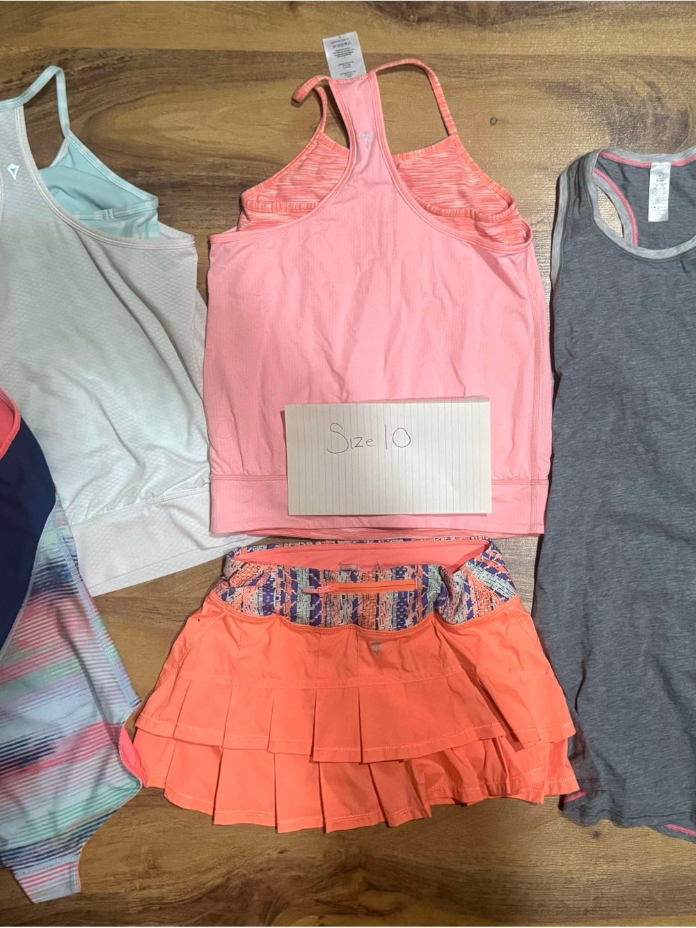 Ivivva Size 10 Summer Lot Coral Pink Tank Top and Bright Orange Skort Set